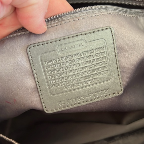 Vintage metallic pewter silver COACH handbag satchel shoulder bag - Picture 12 of 14